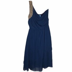 CAROLINA COLLECTION blue one shoulder dress
